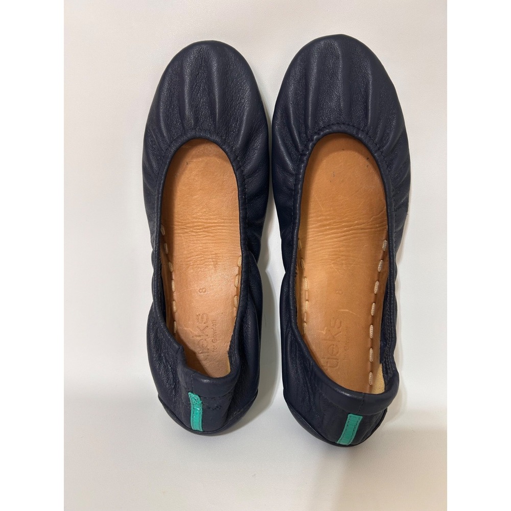 Tieks by Gavrieli Leather Ballet Flats California Navy Blue Shoes Womens Size 8 - Picture 5 of 13